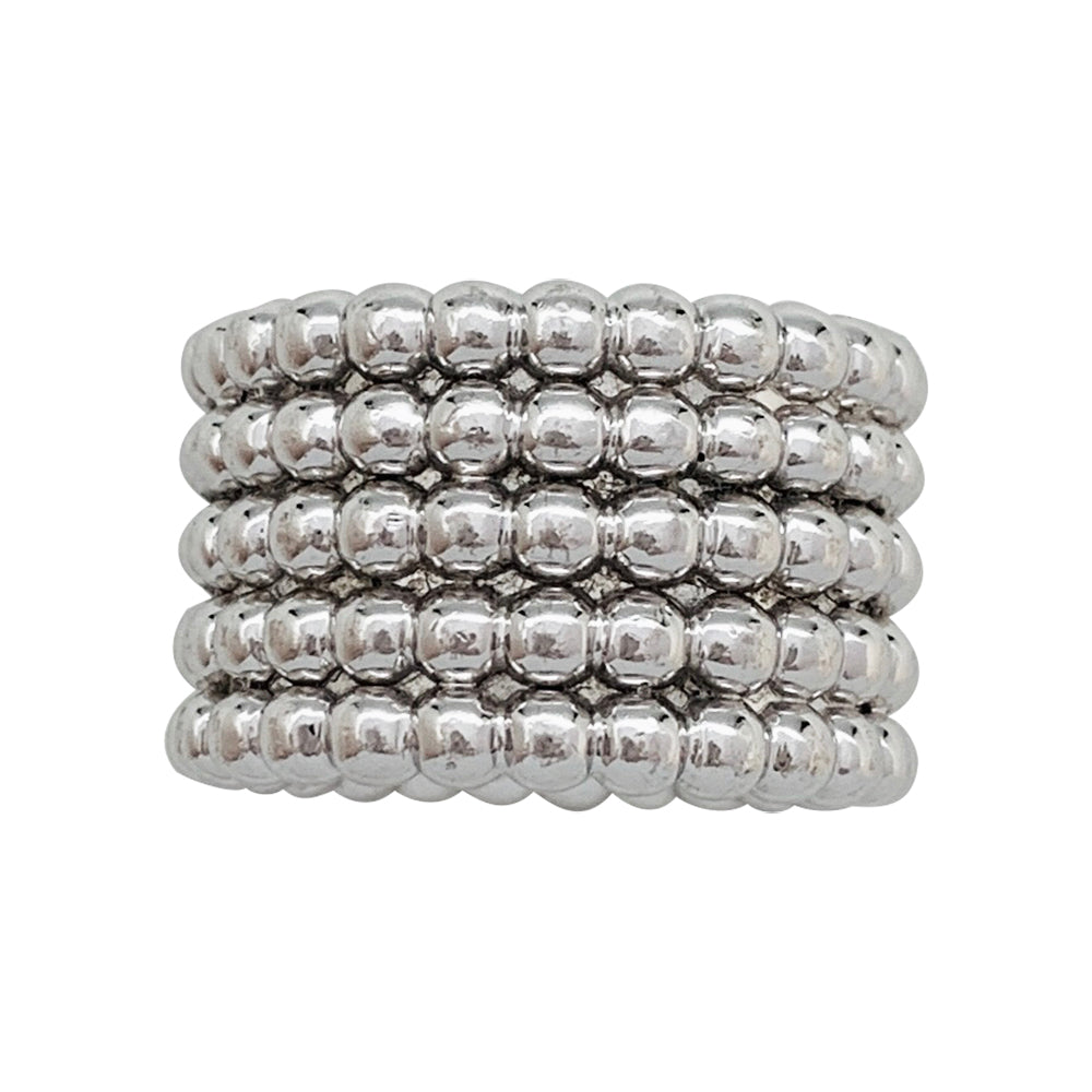 Bague Van Cleef & Arpels en or blanc modèle Perlée, 5 rangs 1