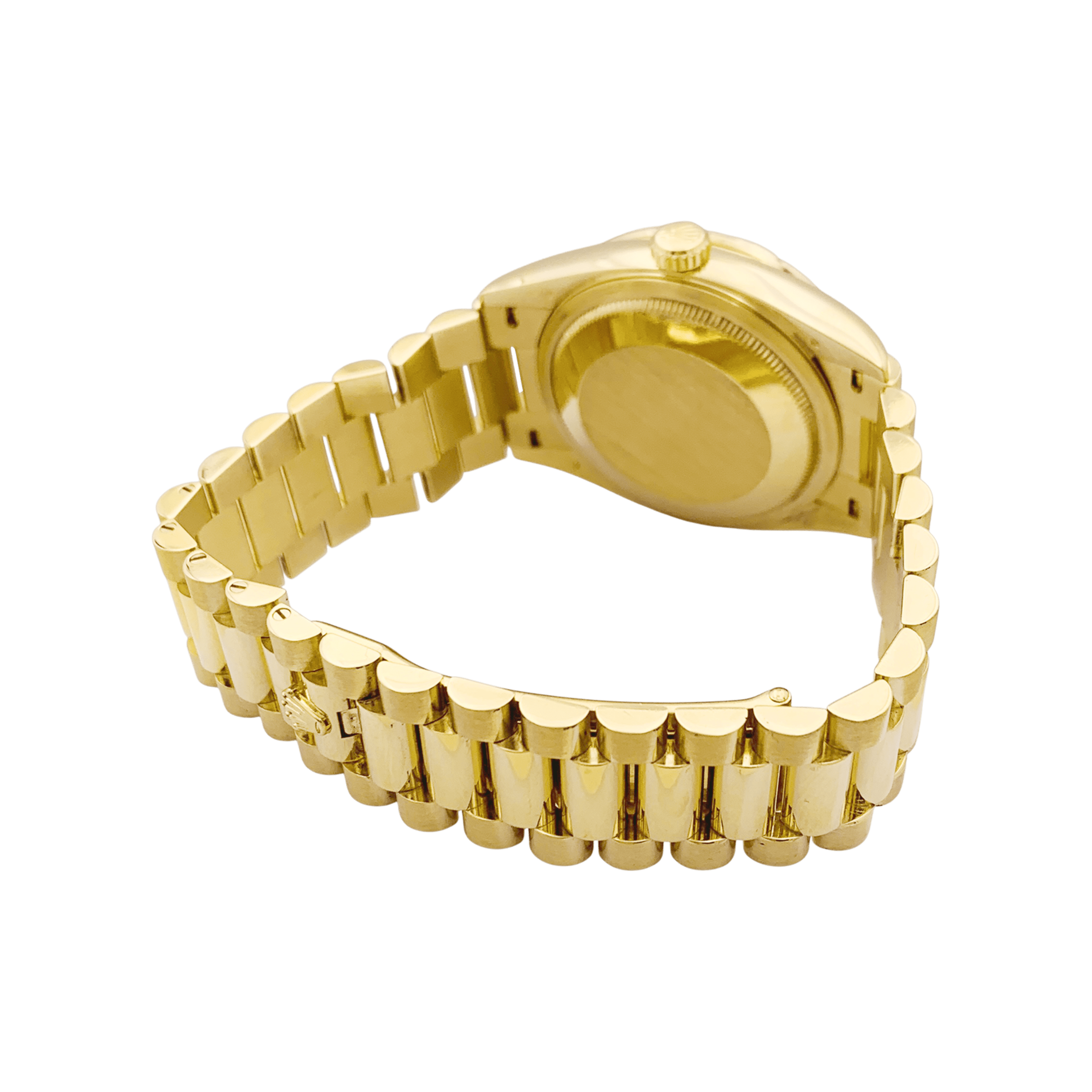 Montre Rolex, "Oyster Perpetual Day-Date", or jaune, diamants.  4