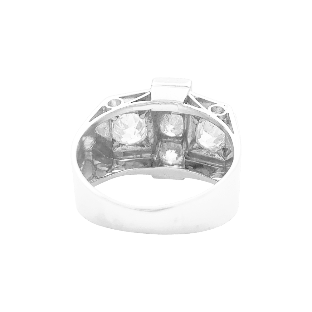 Bague "Tank", platine et diamants.  3