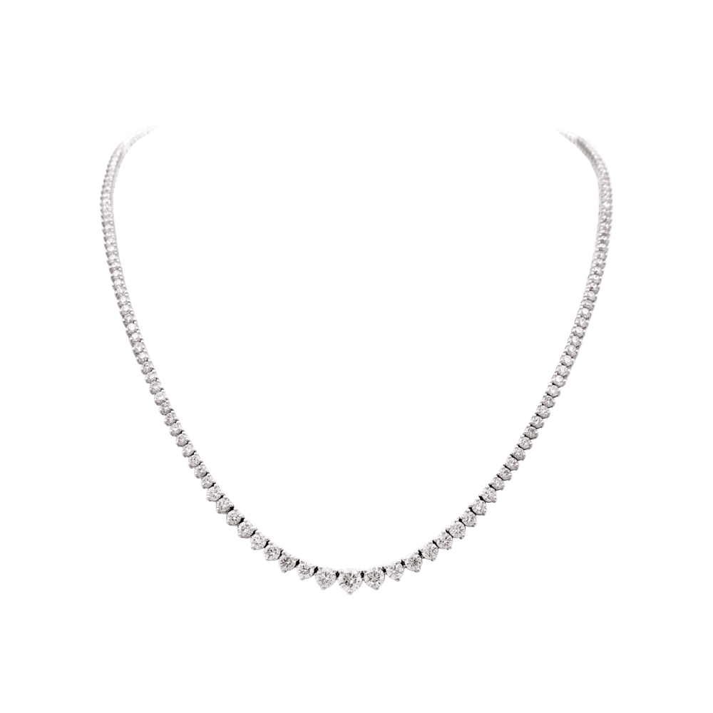 Collier rivière en or blanc et diamants.  1