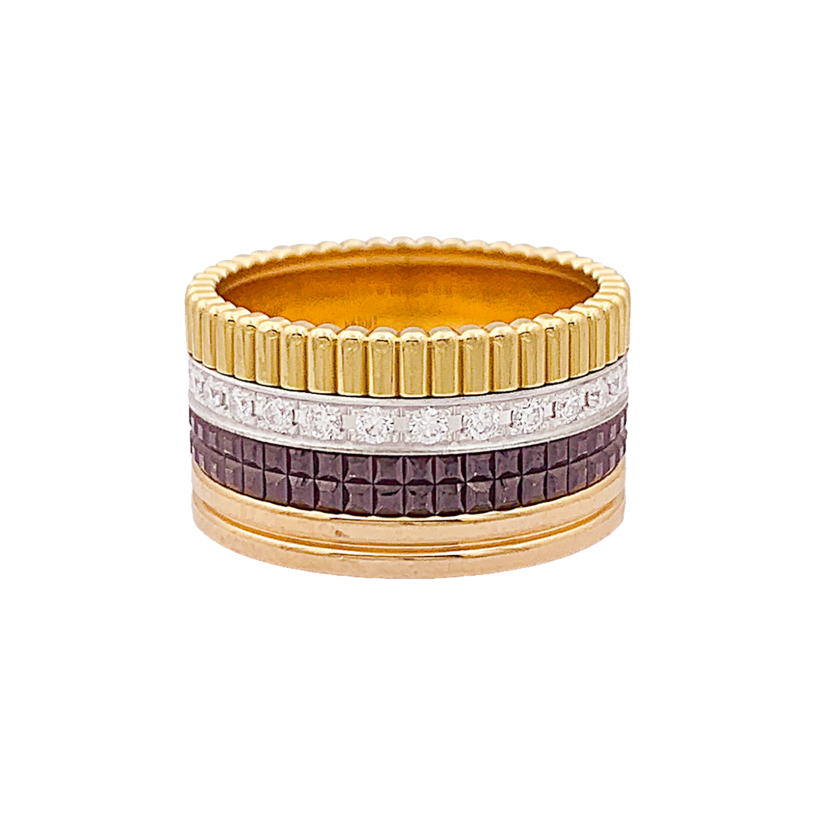 Bague Boucheron "Quatre Classique Large", trois ors et diamants 1