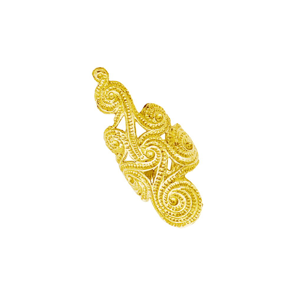 Bague "volutes" or jaune.  3