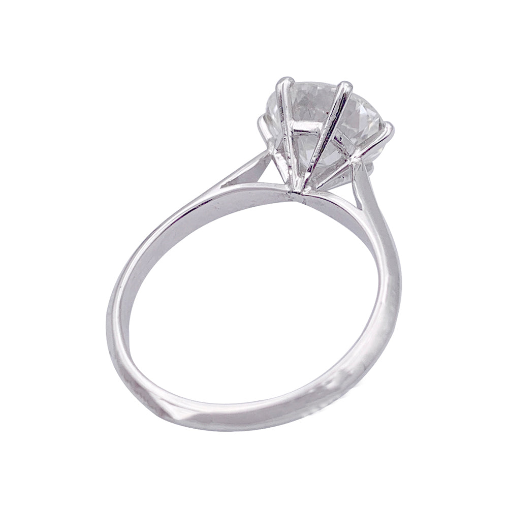 Solitaire platine, or blanc, diamant 2,30 cts. 1