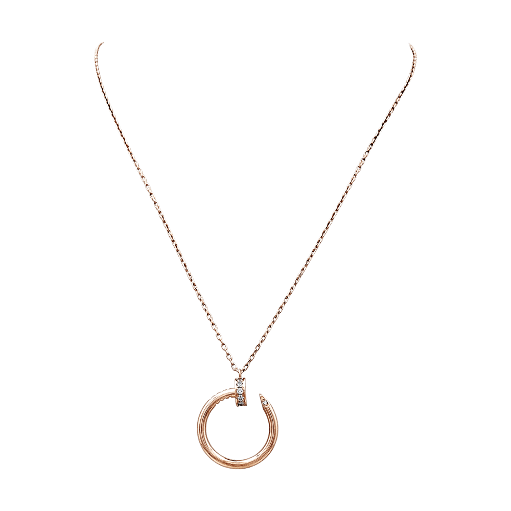 Collier Cartier, "Juste un Clou", or rose et diamants. 1