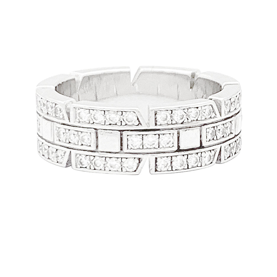 Bague Cartier or blanc, diamants "Tank Française". 3