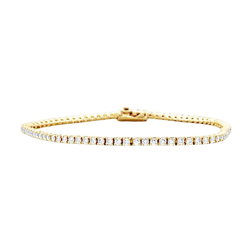 Bracelet ligne, or rose et diamants taille brillant, 1.38 carat. 1