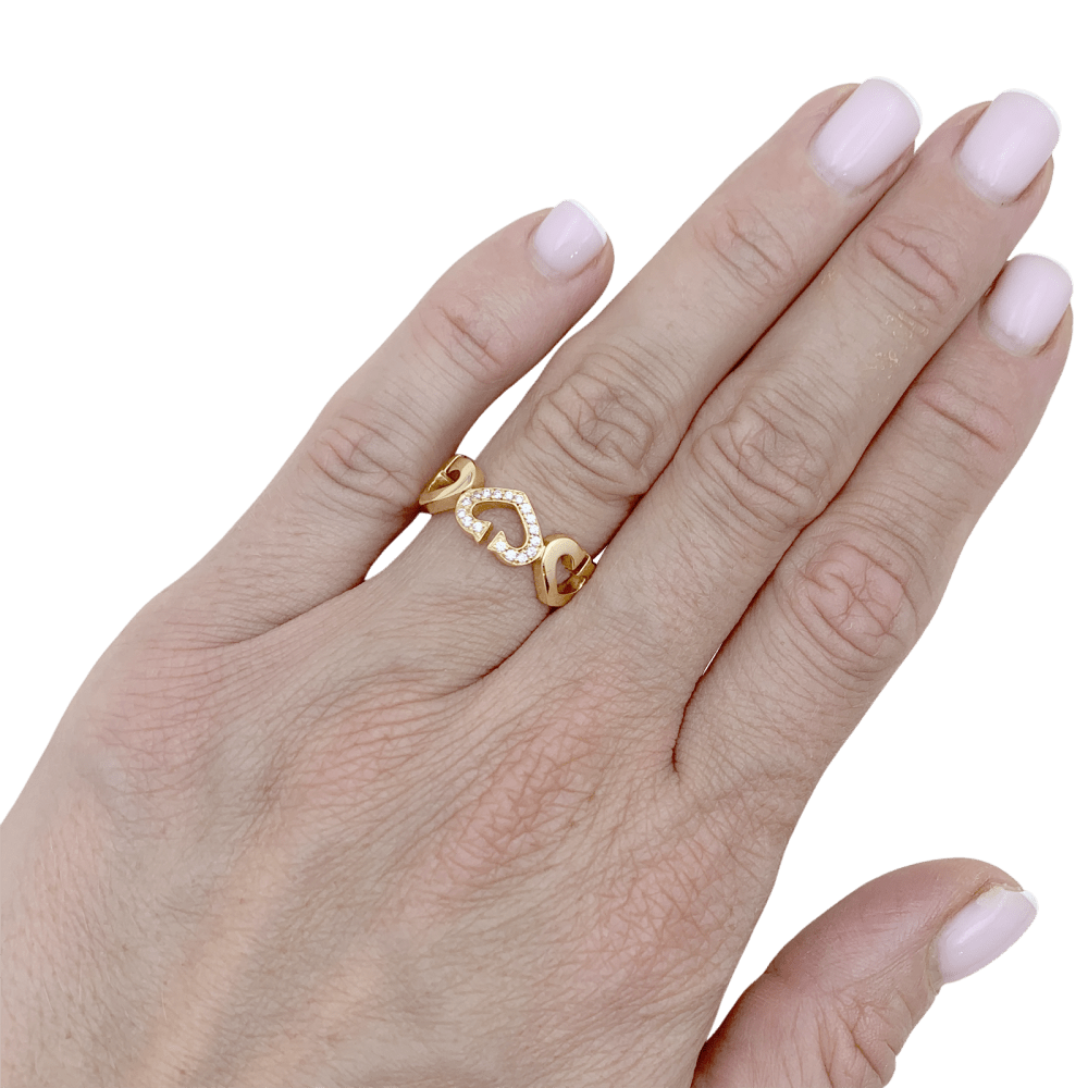 Bague CARTIER,  « Cœurs C », or jaune, diamants.  5
