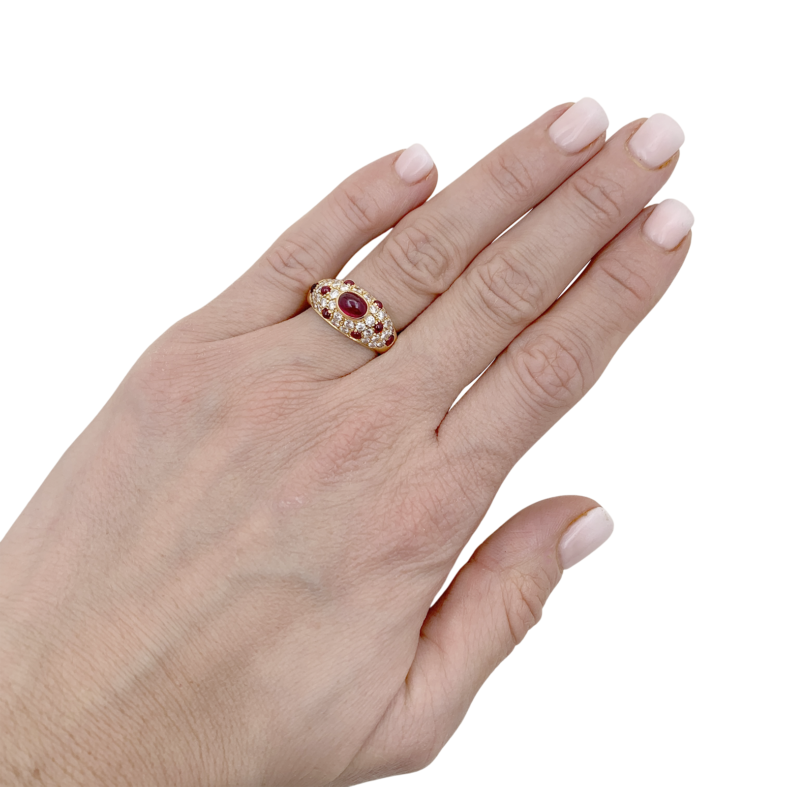 Bague Cartier, "Corinthe", or jaune, rubis, diamants. 2