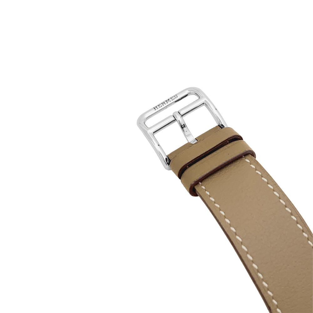 Montre Hermès, "Cape Cod", acier sur cuir.  3