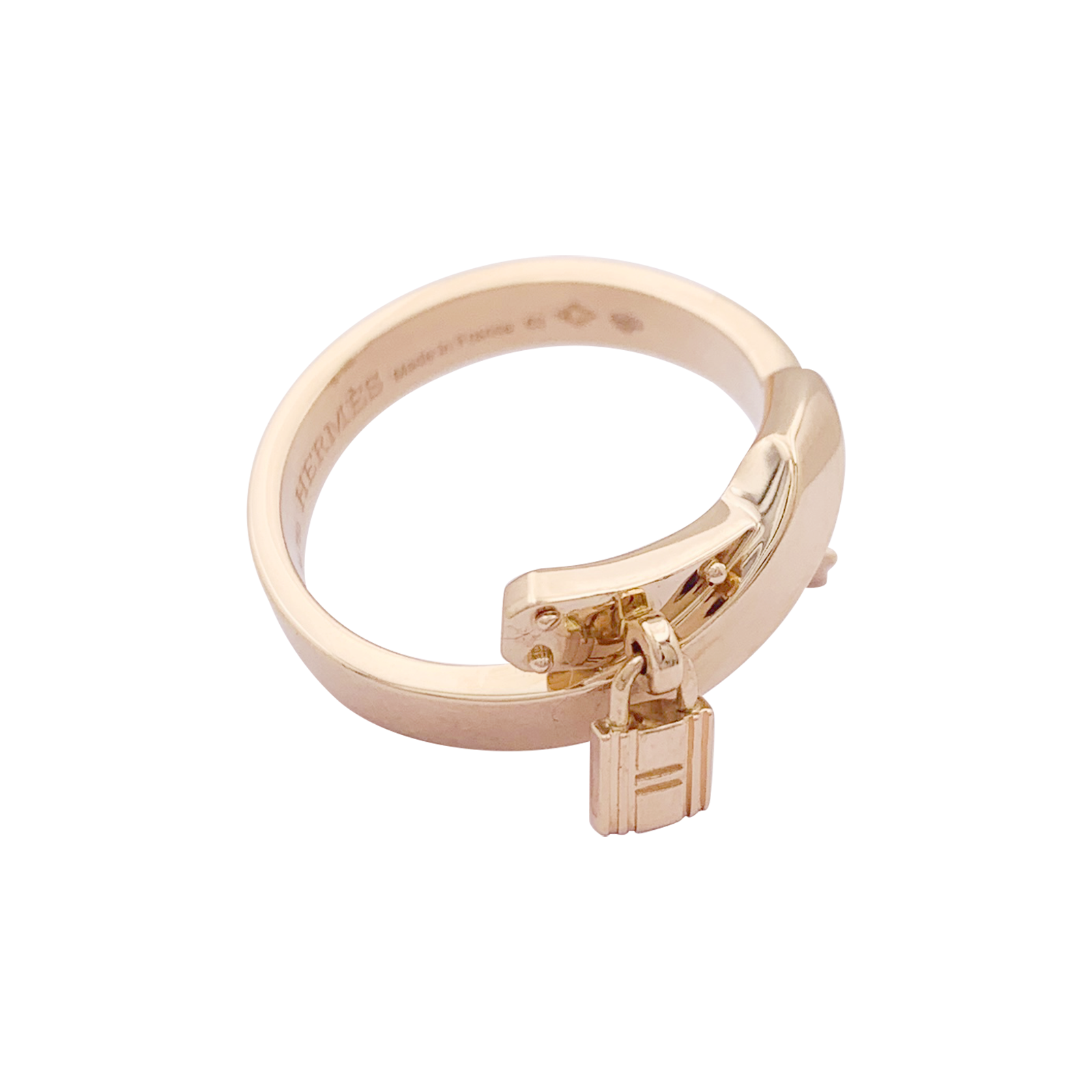 Bague Hermès "Kelly Gavroche" or rose. 3