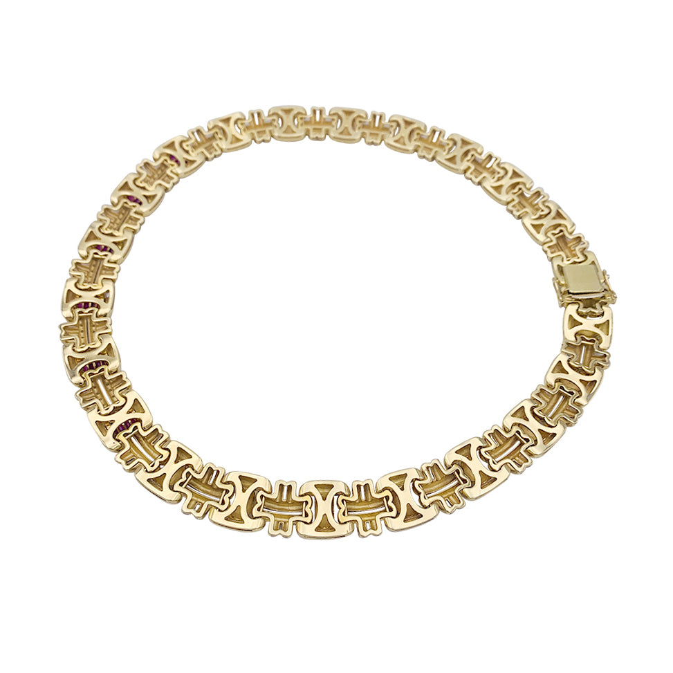 Collier Wempé en or jaune serti de rubis et de diamants. 4