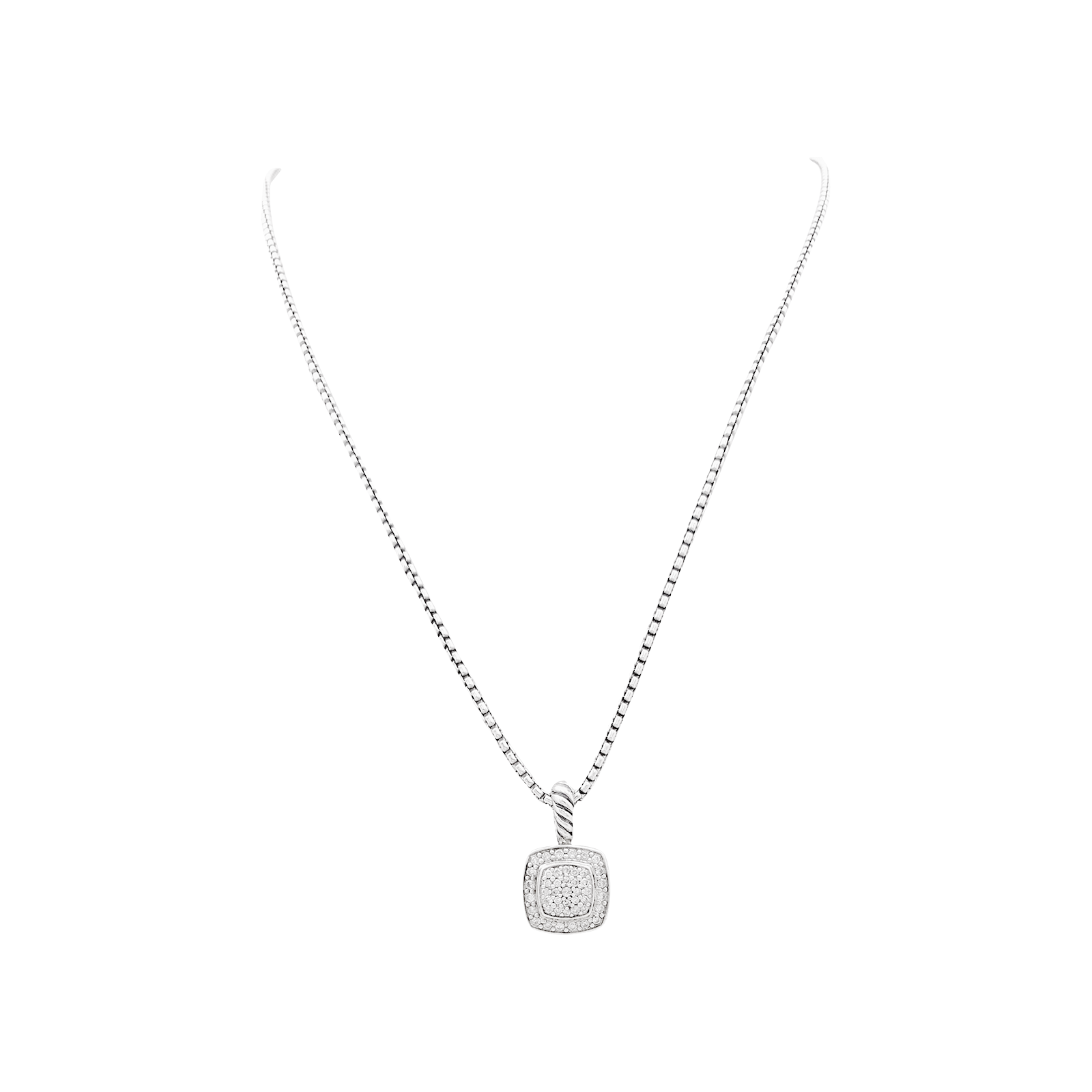 Collier David Yurman, "Petite Albion", argent, diamants. 1