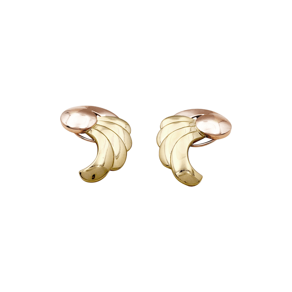 Boucles d'oreilles vintage "Ailes", deux ors.  3
