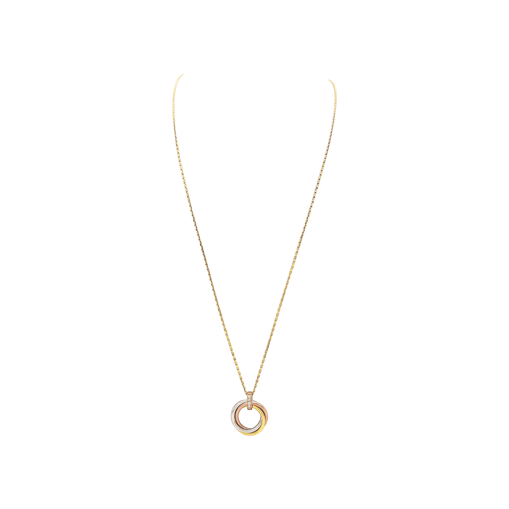 Collier Cartier, "Trinity", trois ors, diamants. 2