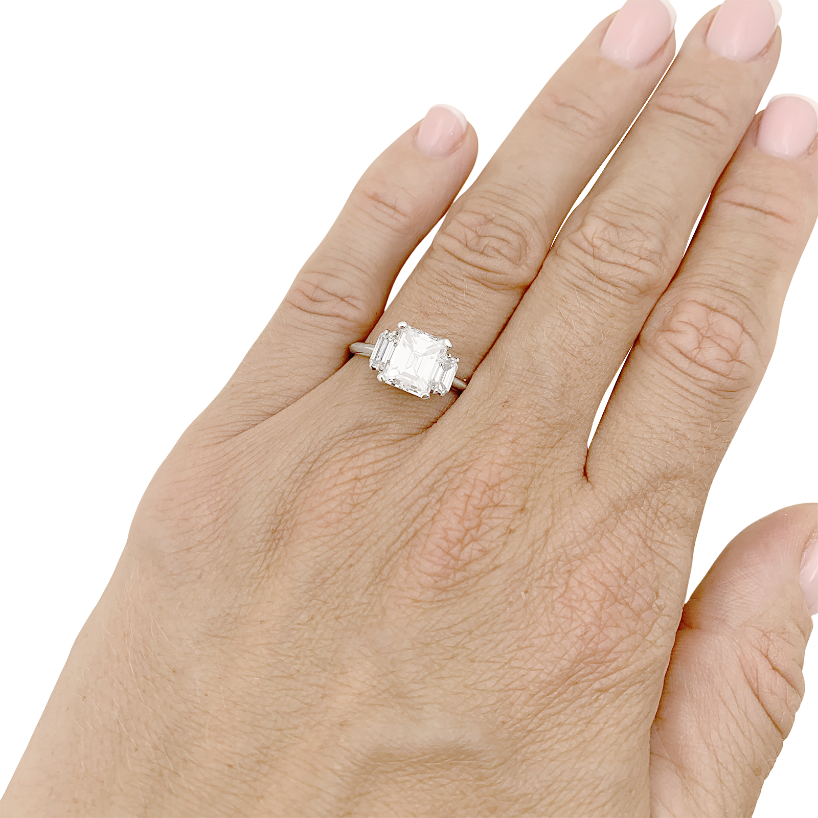 Solitaire en or blanc, diamant 1,92 cts.  6
