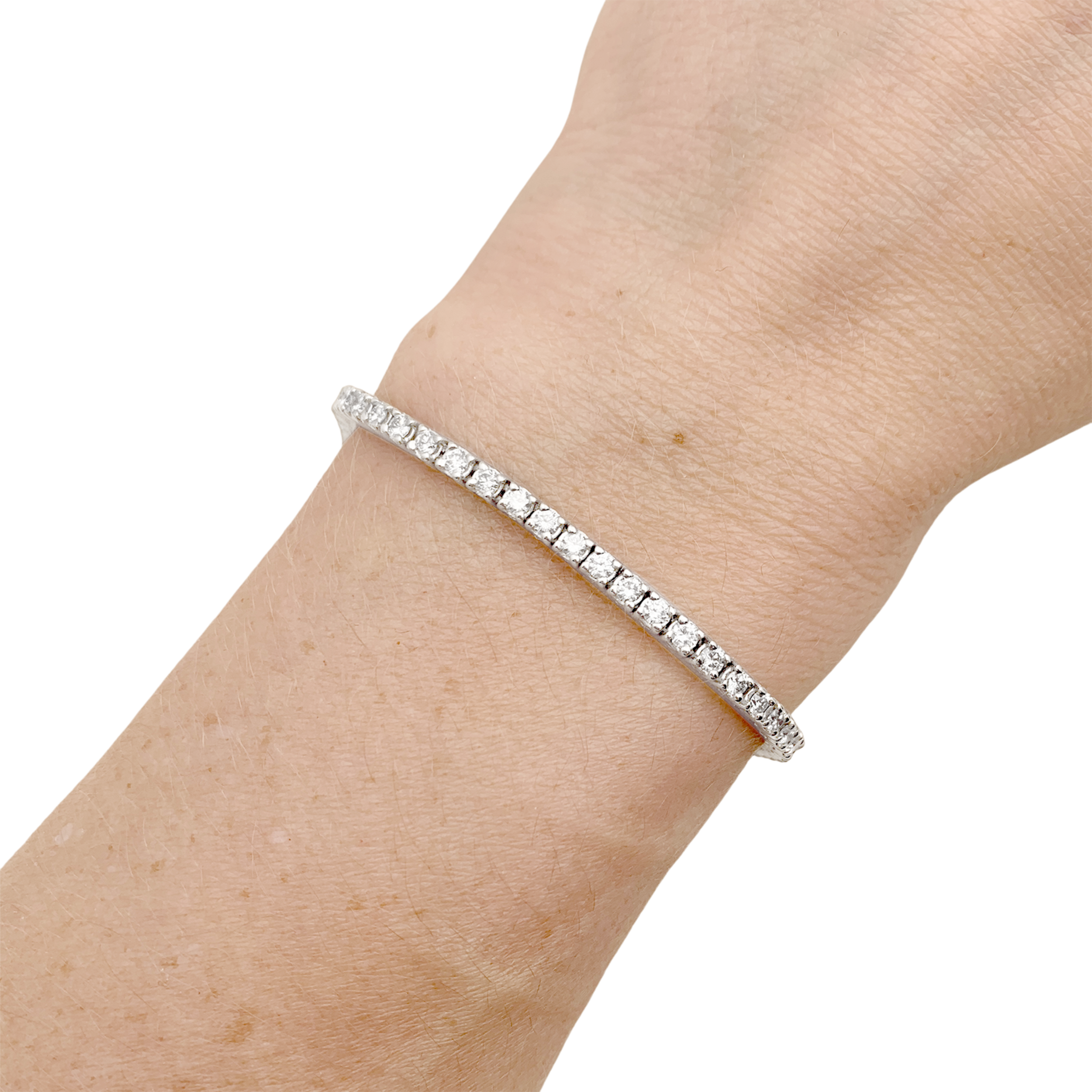 Bracelet ligne or blanc, diamants, 4,56 carats.  5