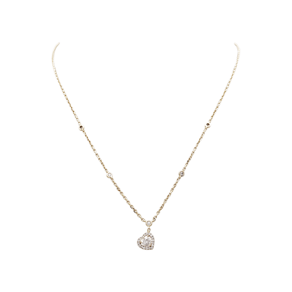 Collier Messika, "Joy Heart", or rose et diamants. 1