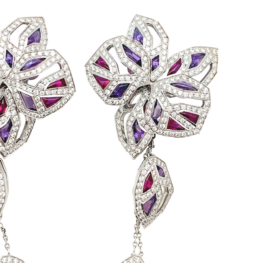 Boucles d'oreilles Cartier Caresse d'Orchidée en or blanc 4
