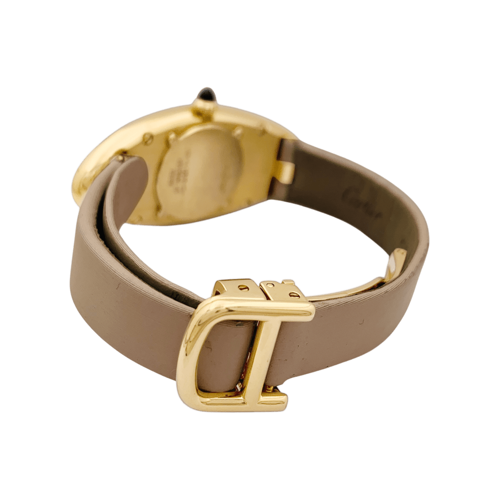 Montre Cartier, "Baignoire Allongée", or rose, cuir. 4