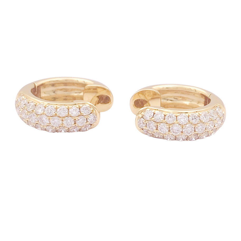 Paire de créoles or jaune, diamants. 4