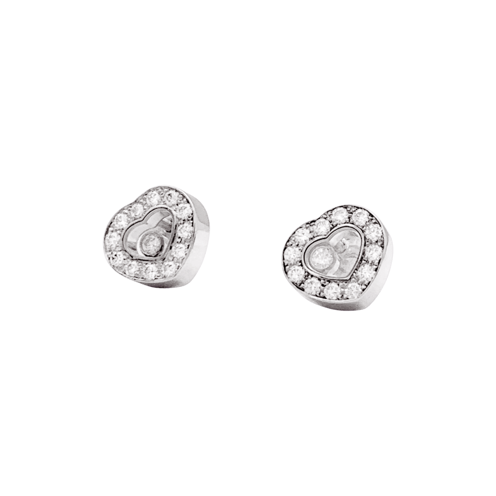 Boucles d'oreilles Chopard, "Happy Diamonds", or blanc et diamants.  4