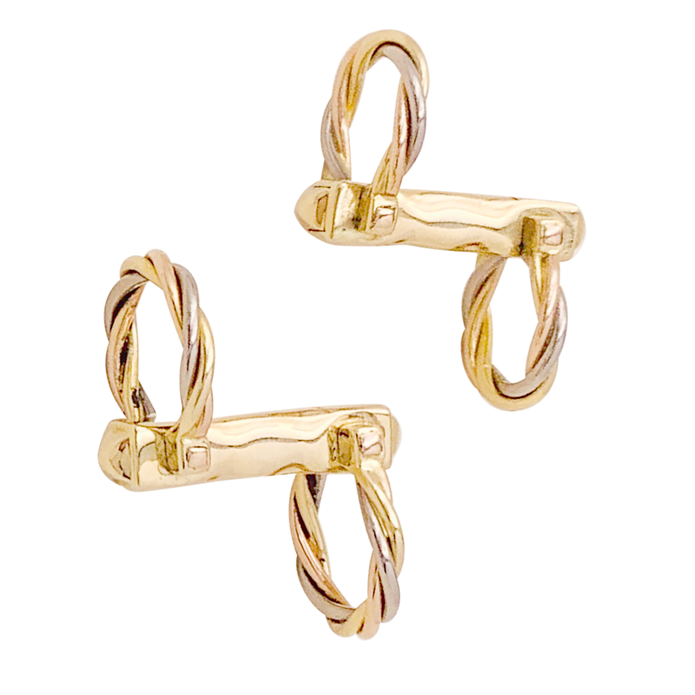 Boutons de manchette Cartier "Trinity", trois ors. 3