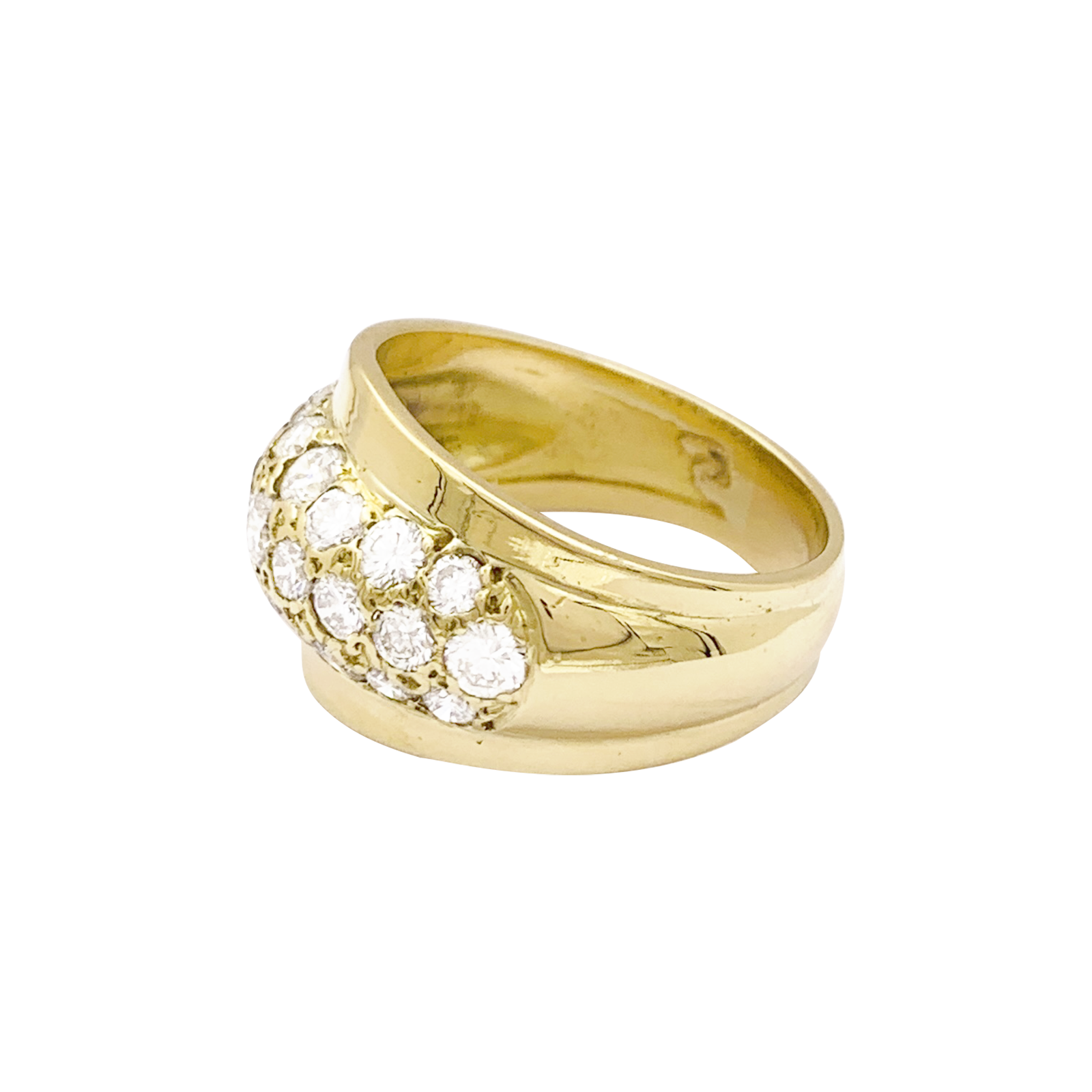 Bague or jaune, diamants. 3