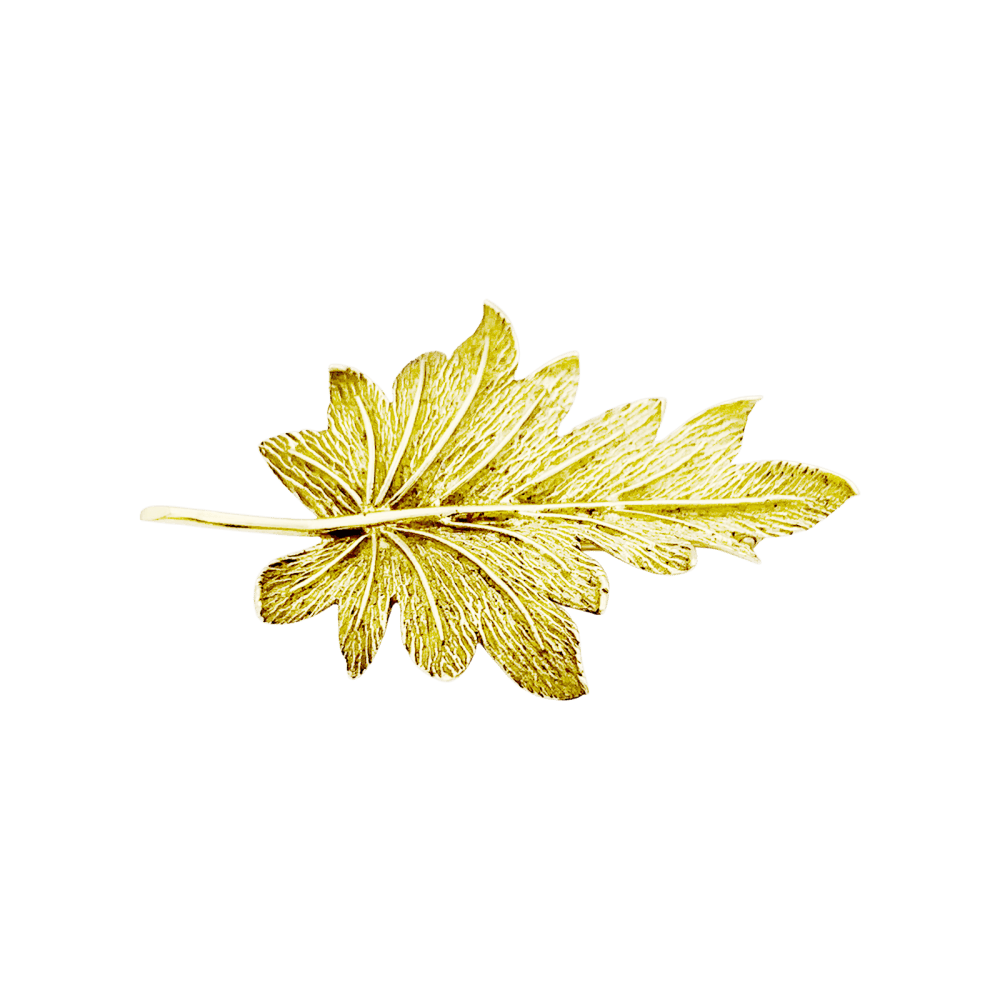 Broche vintage Tiffany & Co, "Feuille", or jaune. 3