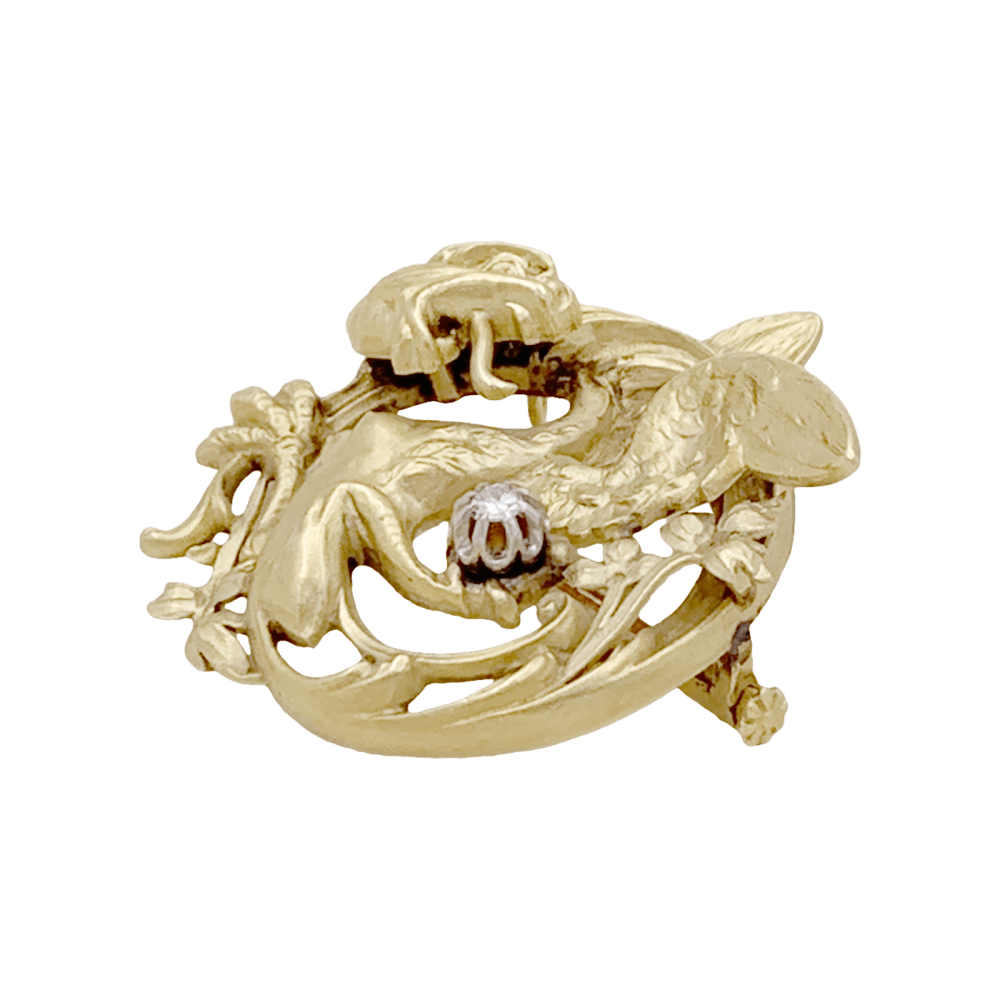 Broche "Dradon ailé", or jaune, diamant. 2