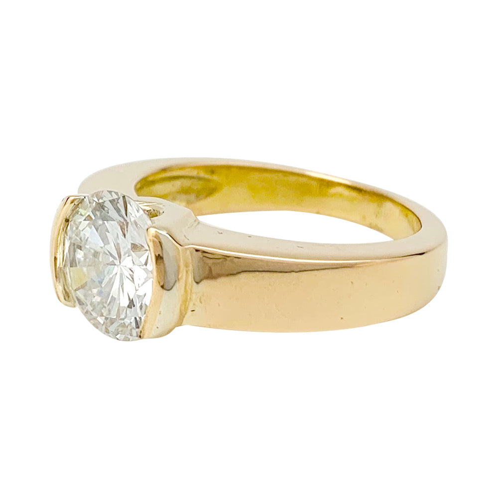 Bague en or jaune, diamants 2,09 cts G/VVS1. 1
