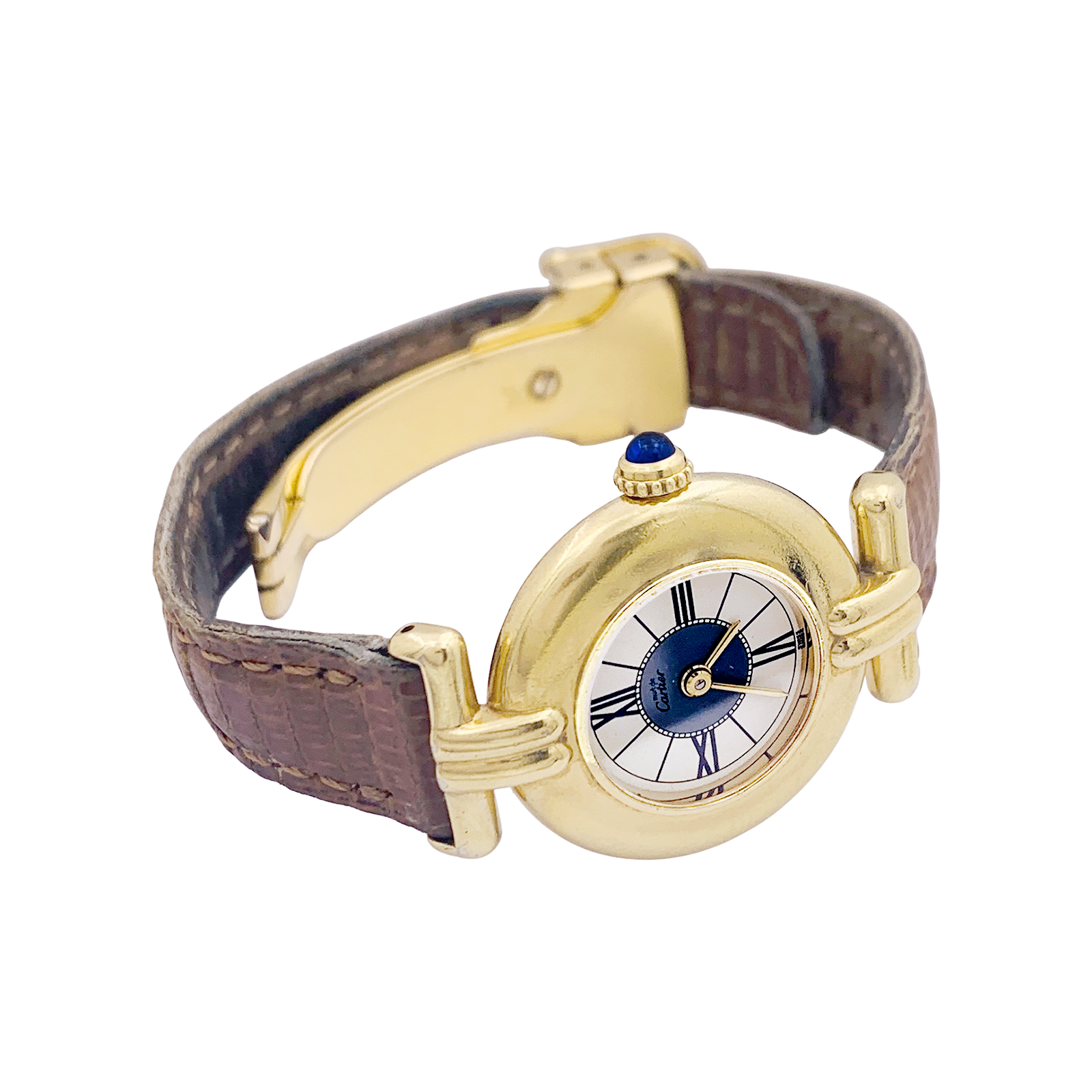 Montre Cartier "Colisée Must" vermeil, cuir. 6