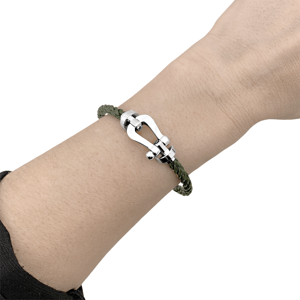 Bracelet Fred, "Force 10", or blanc, corderie.  7