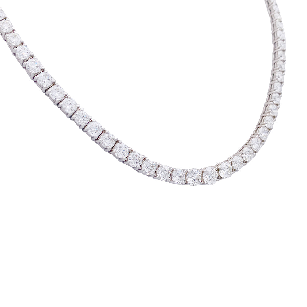 Collier rivière diamants en or blanc. 4