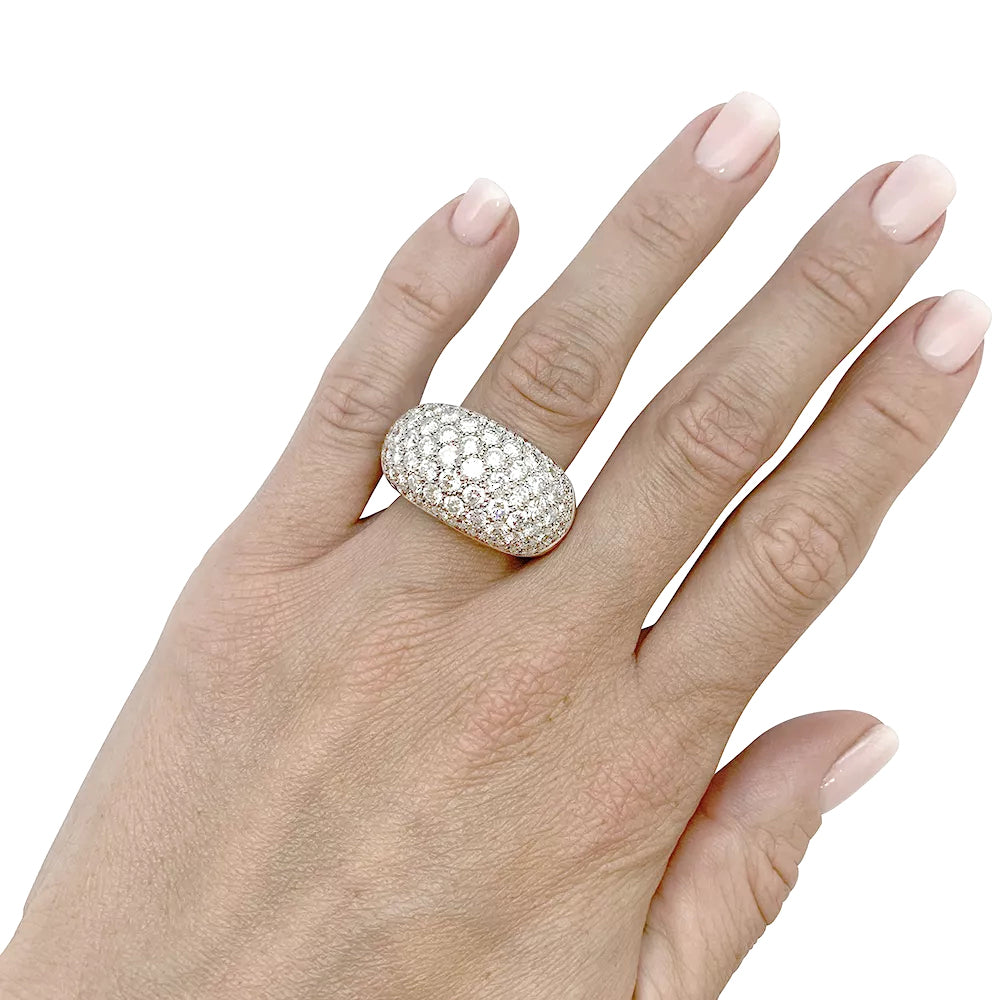 Bague pavage en or blanc, diamants. 6