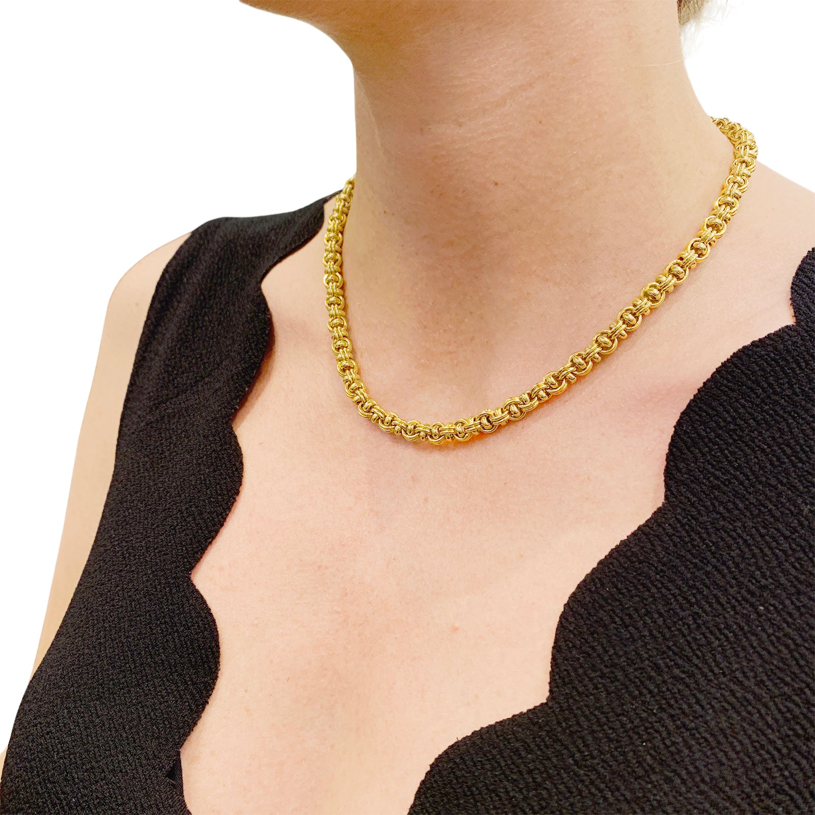 Collier maille fantaisie en or jaune. 70,9 grammes 5