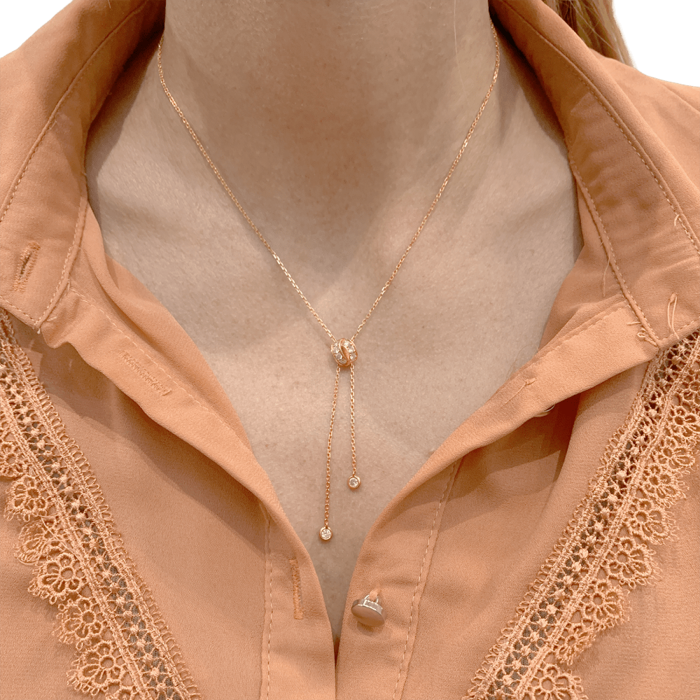 Collier Chaumet, modèle "Lien séduction" en or rose et diamants.  6