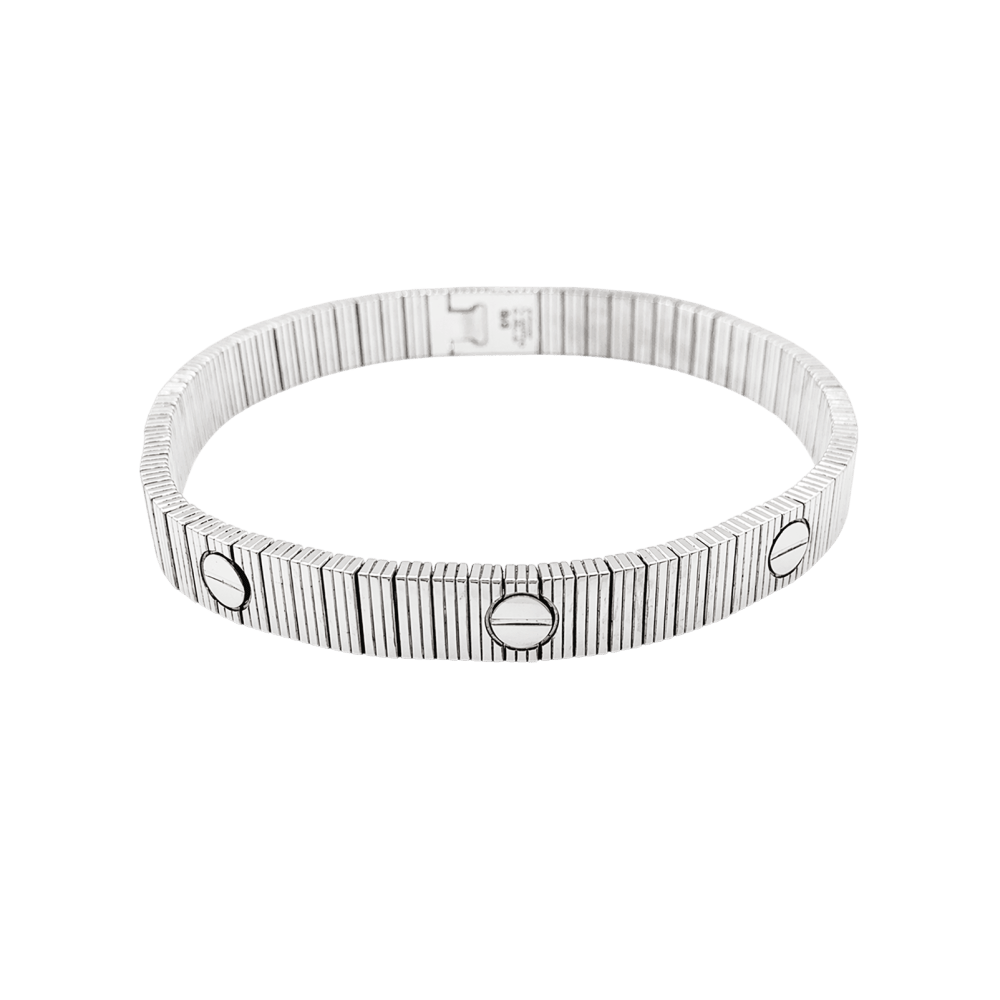 Bracelet Cartier, "Love Unlimited Souple", or blanc.   1