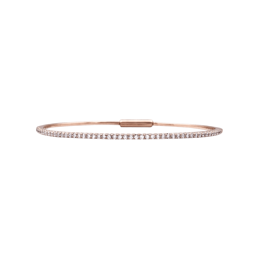 Bracelet jonc or rose et diamants.  1