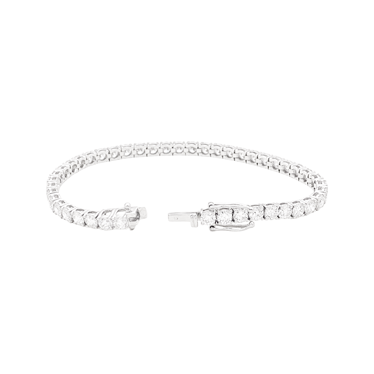 Bracelet ligne or blanc et diamants. 4