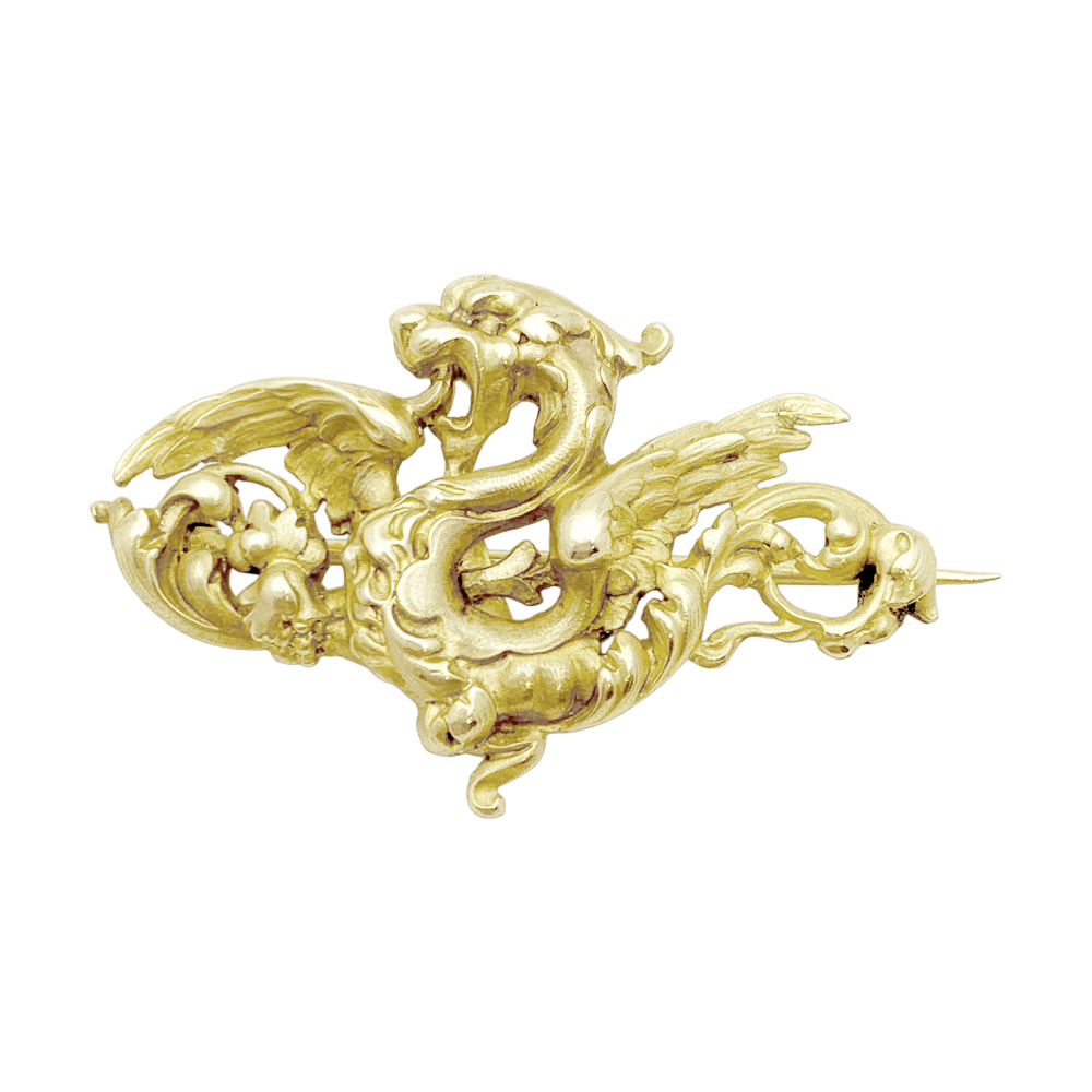 Broche Chimère en or jaune.  1