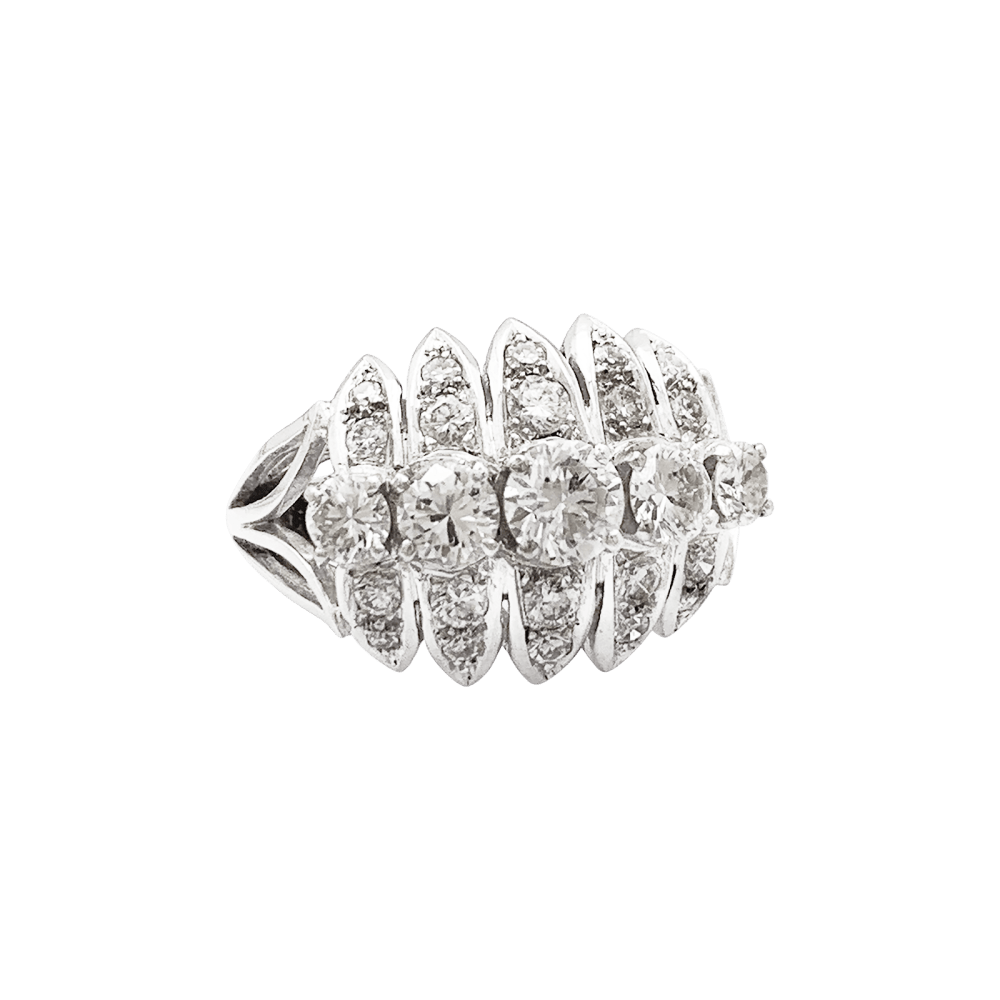 Bague Mellerio, platine et diamants. 2