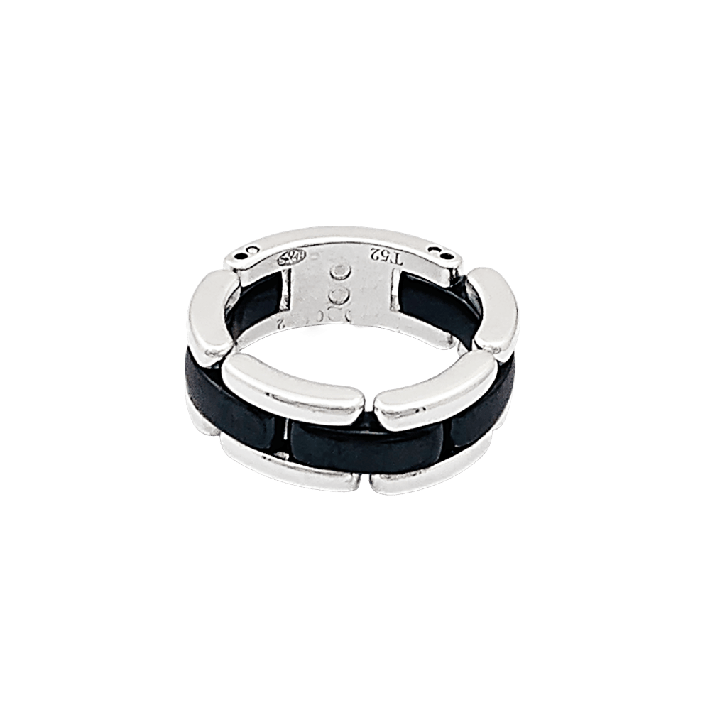 Bague Chanel, "Ultra", or blanc et céramique noire.  2