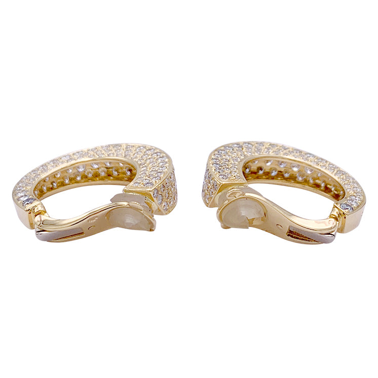 Clips d'oreilles O.J Perrin "Arena", or jaune, diamants. 4