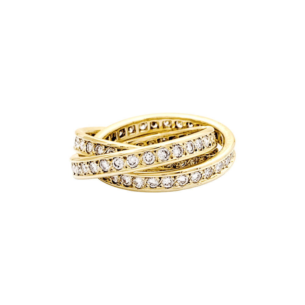 Bague Cartier, "Trinity", or jaune et diamants.  1