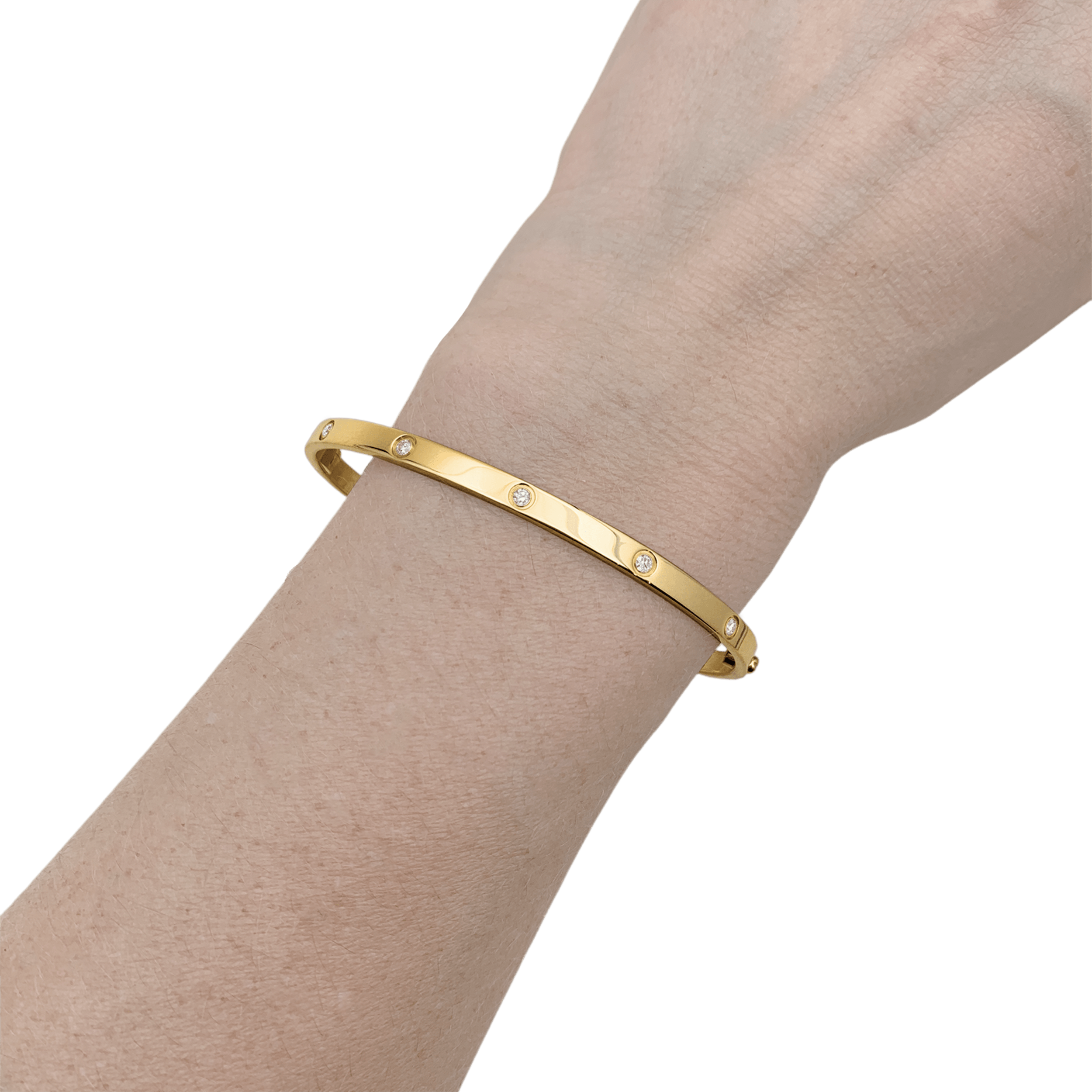 Bracelet CARTIER, "Love", or jaune, diamants. 4