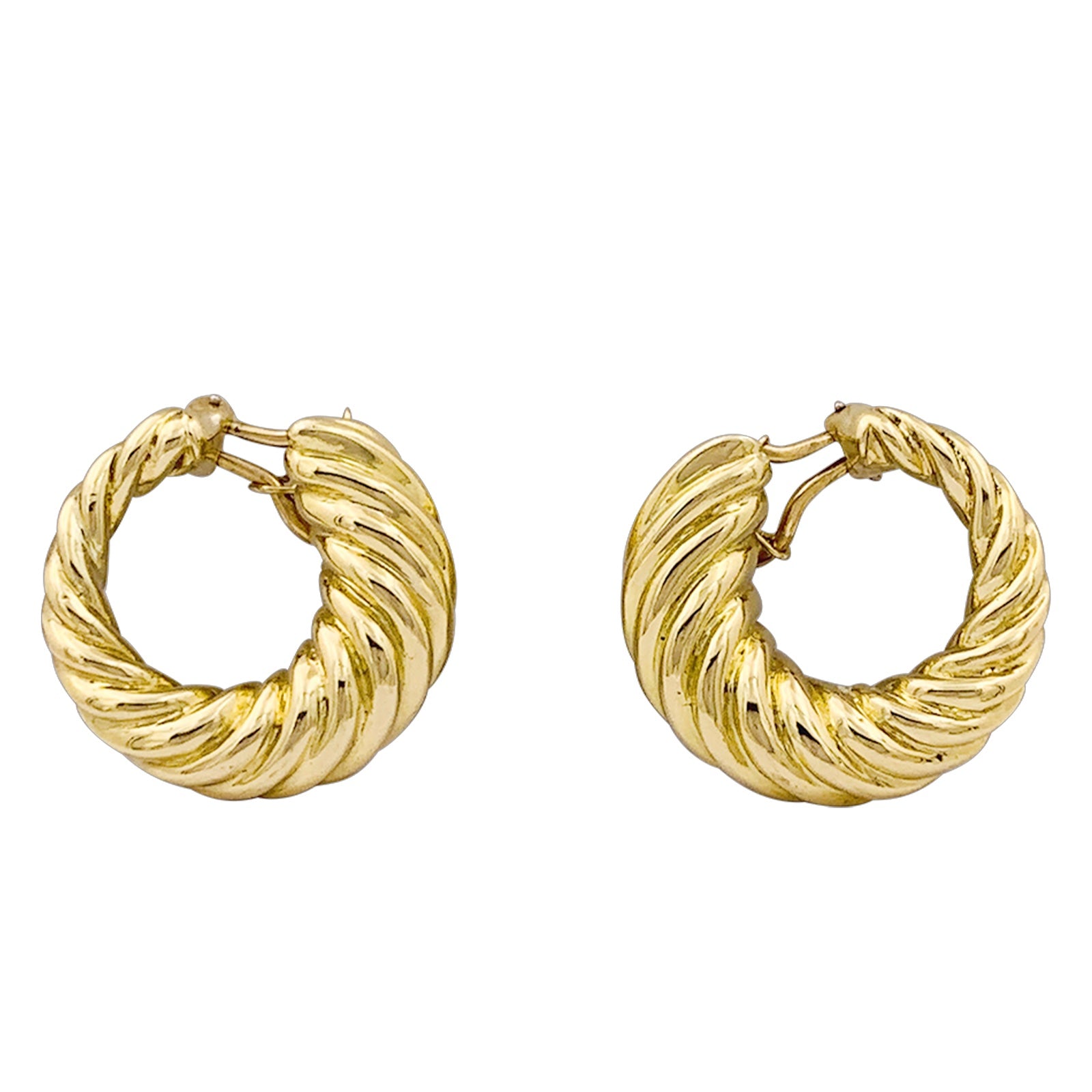 Boucles d'oreilles vintage, or jaune. 6
