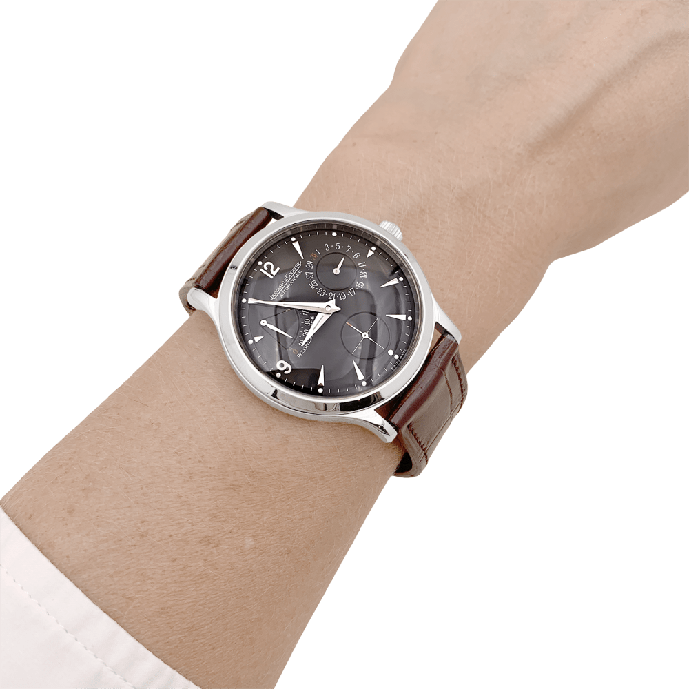 Montre Jaeger-Lecoultre, "Master Control 1000 hours", acier, cuir. 6