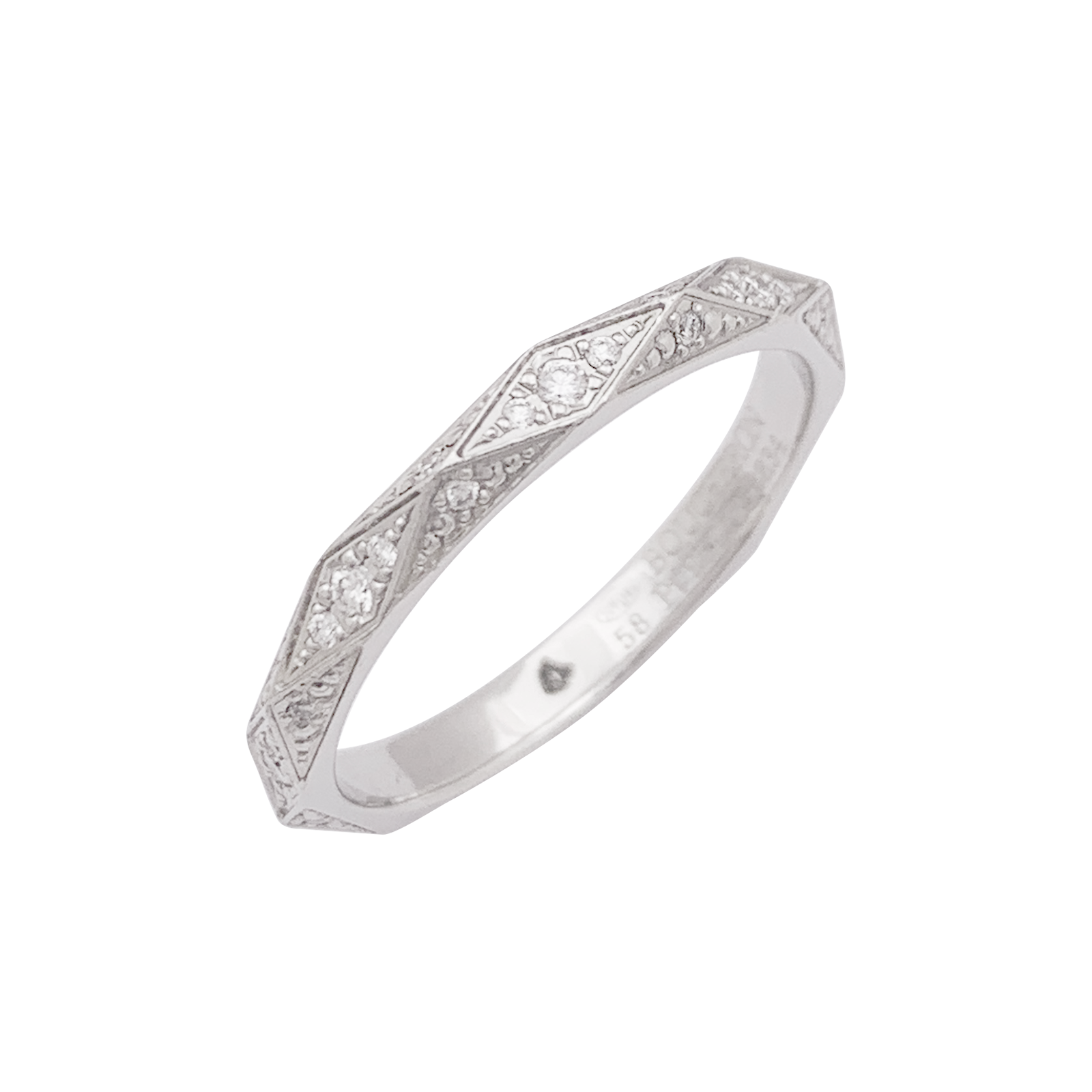 Alliance Boucheron "Facette" platine, diamants. 3