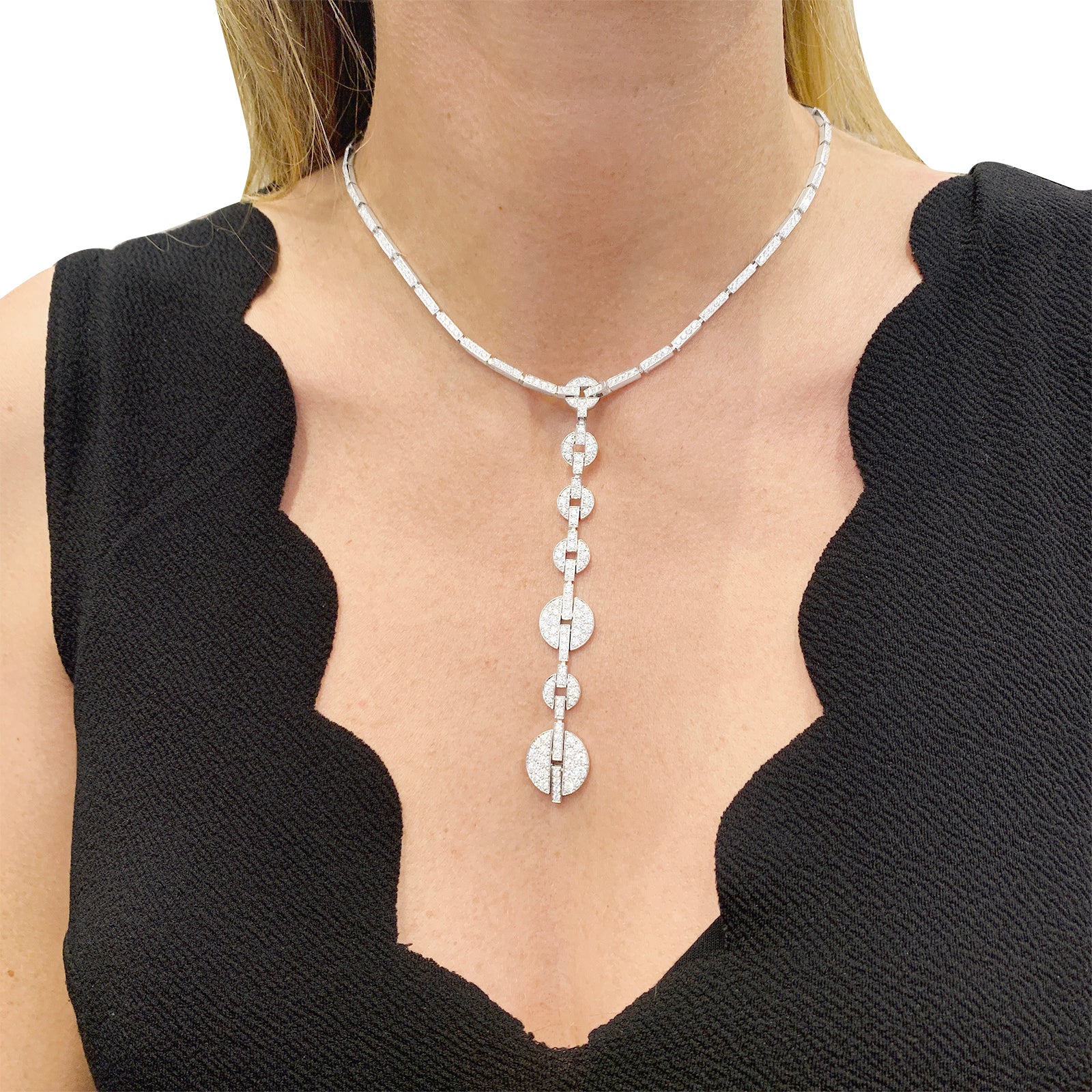 Collier Haute Joaillerie Cartier "Himalia" or blanc, diamants. 12