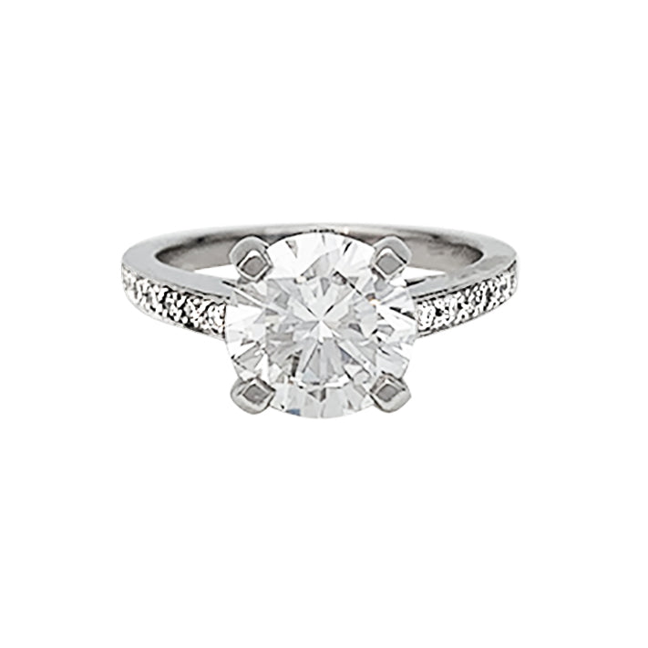 Bague platine avec diamant de 2,02 carats - Certificat HRD 4